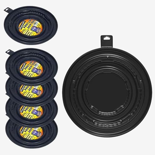Curtis Wagner Plastics Paint Can Drip Tray Diameter 9" (5 Pack) | Paint Tray Liner | Durable, Reusable Paint Pans Trays | Prevents Mess, Protects Surfaces from Spills & Rusty Can Bottom | Made in USA