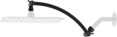 Miniatura 18 de Hibbent Brazo de extensión de cabezal de ducha todo metal de 16 pulgadas, latón macizo, extensor de brazo de ducha ajustable en altura y ángulo