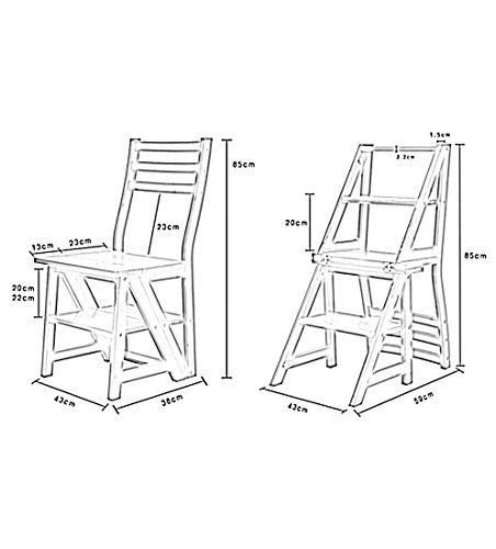 Silla multifuncional de bambú con escalera plegable de 4 pasos DASHADAO 8