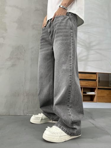 Image of Lymio Jeans for Men | Baggy Jeans for Men | Wide Leg Loose Fit Casual Streetwear Denim Pants (LU-70-71)