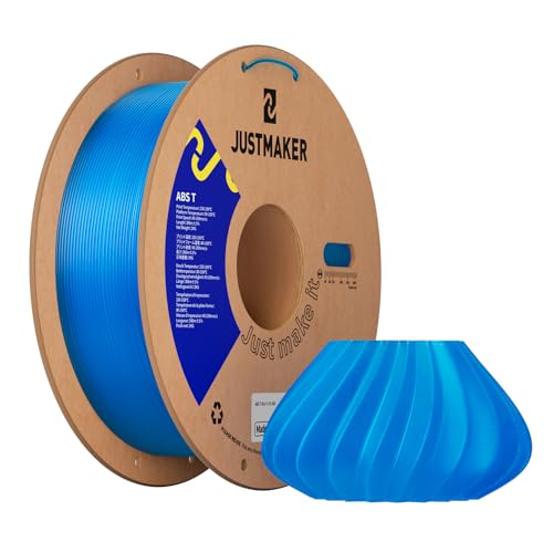 JUSTMAKER ABS Transparent 3D Printer Filament, Upgraded Strength Heat Resistant Filament, Low-Odor Transparent Material,