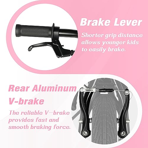 Image of 12 14 16 18 Inch Kids Bike BMX Style Bicycle with Training Wheels Coaster Brake for 2-10 Years Old Toddlers Boys Girls Multiple Colors