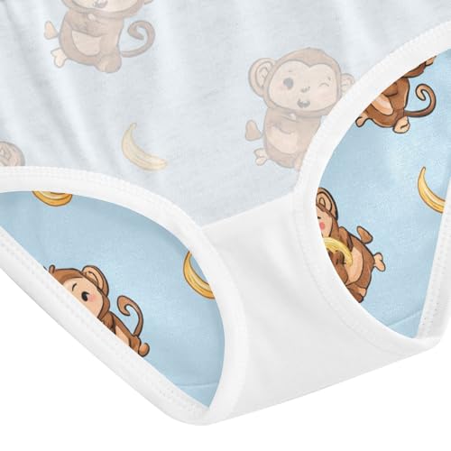 Wusikd Cute Monkey Girls' Underwear Cotton Banana Girls Briefs Soft Toddler Underwear 2T 5