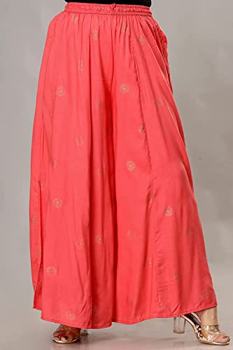 Image of Rayon Gold Print Skirt Palazzo || Rayon Palazzo || Skirt Palazzo || GOLDPRINT Skirt Palazzo || Multicolour