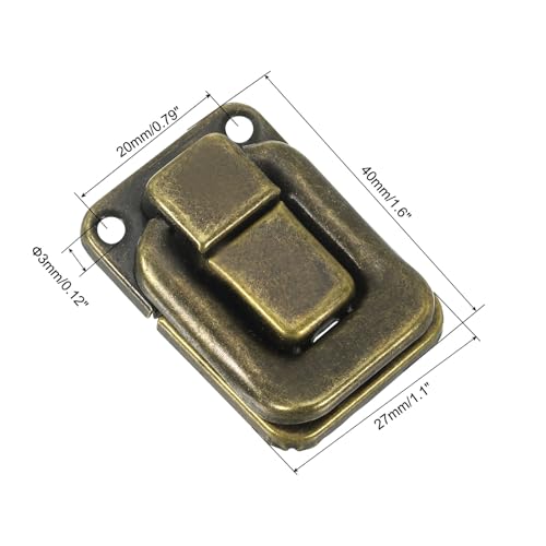 Image of PATIKIL Toggle Catch Lock 1.6 inch x 1 inch, 18 Pack Metal Buckle Hasp Lock Latch Clasp for Jewelry Box Wooden Case Decoration, Bronze