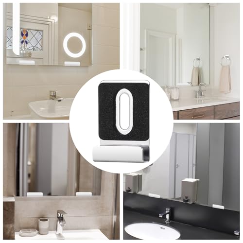 Image of 6 PCS Mirror Mounting Hardware, Stainless Steel Mirror Clips, J Type Heavy Duty Hanger Clip Kit, with Screws & Rubber Pads, for Frameless Mirrors, Wall Mounting, Wall Tile, Billboard (Silver)