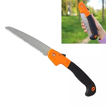 GTC Folding Pruner Cutter Steel Garden Hand Saw Tool for Cutting Sawing Pruning Tree Branch (A006, Multcolor) Hand Powered (Pack of 4) (Pack of 1)