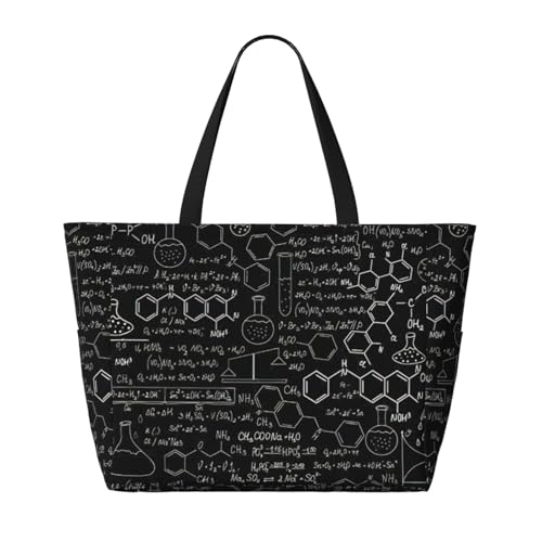 Abstract Science Chemistry Illustration 3D print Large Waterproof Beach Bag for Women Tote Bag for Travel Vacation fun Travel Bag2