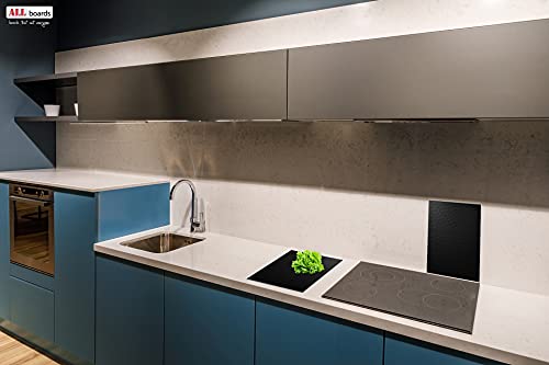 ALLboards Glazen fornuisafdekplaat, snijplank, carbonraster, antraciet, koolstofvezel, set van 2, multiplaat, werkblad… - Image 7