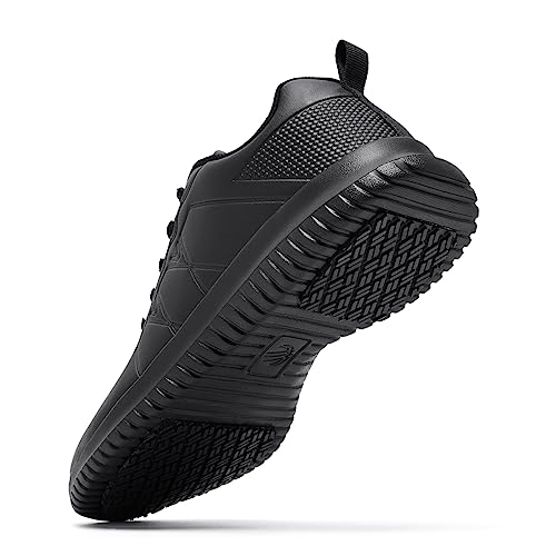 ENLEN&BENNA Non Slip Shoes for Women Food Service, Kitchen Chef Oil-Proof Slip Resistant Work Shoes Waterproof Comfort Lightweight Sneakers with Lace Up Black3