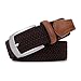 ayamoti Woven Elastic Braided Belts Womens Stretch Belt Limitless Adjust Multicolored Golf Belts for Man 1 3/8 Fashion Casual (Brown, M)