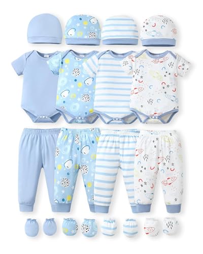 Image of NZRVAWS Newborn Baby Boy Girl Clothes Unisex Preemie Infant Must Have Pants Set Outfits 0-18 Months 20 Pcs Essentials Gift