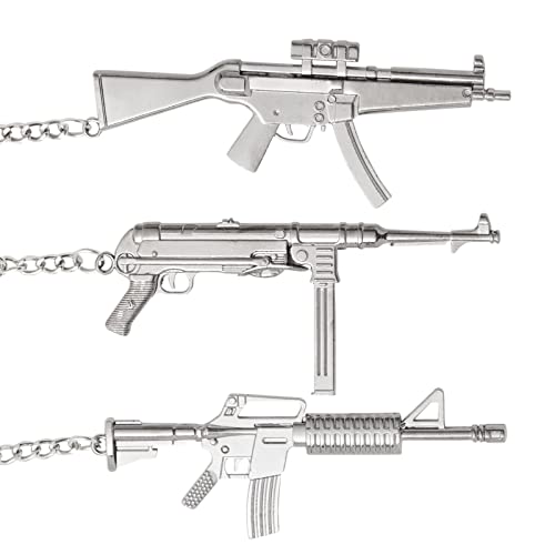 Juvale 6-Pack Mini Gun Keychains For Men, Silver Metal Pistol Key Ring Pendants (6 Assorted Designs) #TOP5