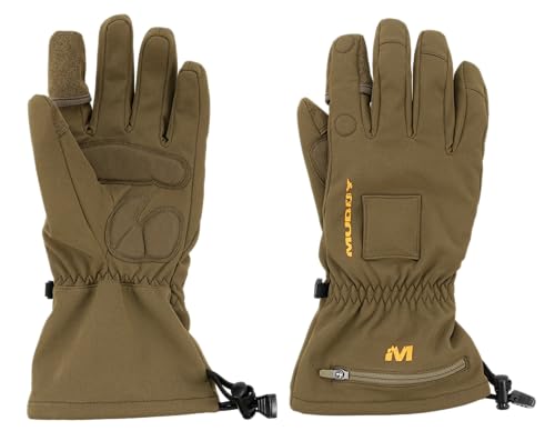 Muddy Outdoors Men's Nucleus Heated Softshell Gloves Brown Clay Medium