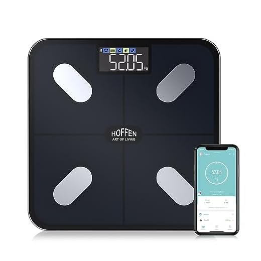 Hoffen India Smart Electronic Digital Weight Machine for Body Weight, Fitness Composition Monitor, Fat analyzer Weighing scale, Weighing Machine With Free Bluetooth APP, 2 Years Warranty HO 36 APP