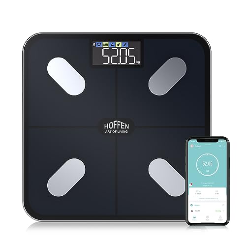 Image of Hoffen (Made in India) Smart Electronic Digital Weight Machine for Body Weight, Fitness Composition Monitor, Fat analyzer Weighing scale With Free Bluetooth APP, 2 Years Warranty HO 36 APP