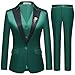 Kelyaa Women's 3 Pieces Satin Suit Lady's Black Peak Lapel One Button Fashion Outfits Casual Party Wedding Blazer Jacket Vest and Pants Set