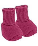 Ecoable Merino Wool Fleece Baby Socks: Newborn Infant Organic Thermal Booties, 0-12 months (Size 1/3-6 months, Berry)