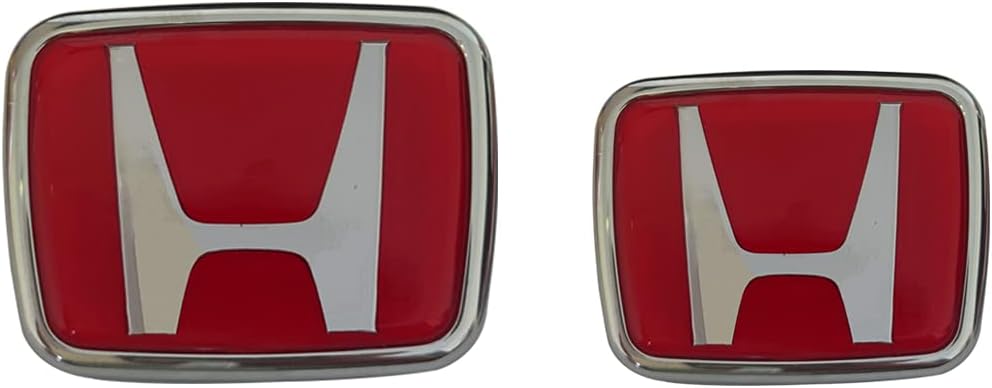 RSX Ipc Front + 1pc Back Red Silver H RSX ACU-r-a OEM Replacement Emblem Badge