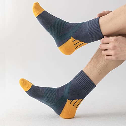 J.WMEET Men's Quarter Ankle Socks Athletic Running Hiking Cushion Performance Ventilation Sports Cotton Socks 6 Pack2