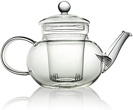 The Exotic Teapot - Classic Flowering Tea Gift Set, Glass Teapot with Infuser (600ml), Sampler Tin of 5 Blooming Teas, Handmade Gift Box