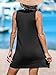 CUPSHE Womens Sleeveless Swimsuit Coverups Casual T-Shirt Beach Tank Dress Lace Trim Bikini Swim Cover Up Black Medium