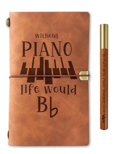 InnoBeta Piano Teacher Gift, Leather Journal Notebook with...