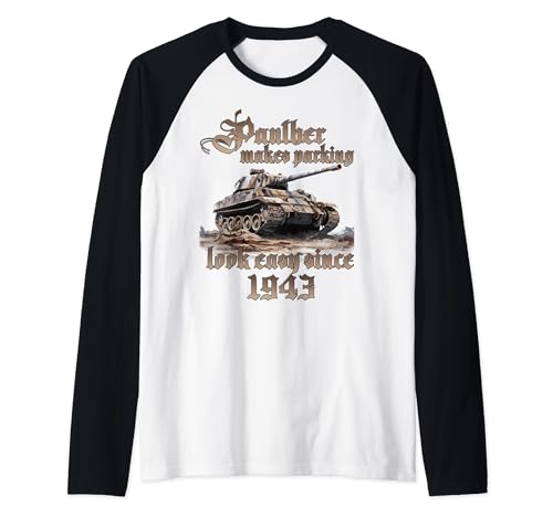 Soldados del tanque de batalla Panther T 1943 tanque pesado Camiseta Manga Raglan