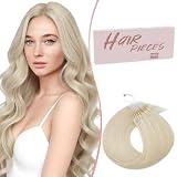 SEGO U Tip Hair Extensions Human Hair, Keratin Bonded & Loop Hair Extensions, K Tip Hot Fusion for Silky Straight Highlights, 1g per Strand, 50 Strands/50g, 22" Platinum blonde