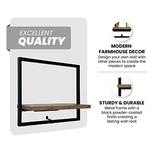 Cocoyard Floating Shelves, Wall Mounted Shelf, Set Of 2. Modular Wall Shelf Set. Perfect For Living Room Bedroom Bathroom. Great Gift Ideas For Plant Lovers (Black, 17.7" W X 4.9" D X 11.2" H) #TOP4