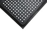 Cushion Station | Commercial-Grade Drainable Anti-Fatigue Mat - Slip Resistant, Antimicrobial, Grease and Oil Proof, Chemical Resistant, Welding Safe (Black 3.2' x 5.3')