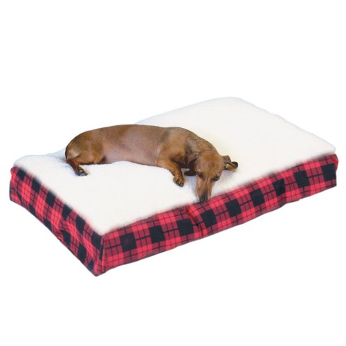 Snoozer Rectangle Pillow Pet Bed, Cream With Fur, X-Large, Sage Pld #TOP18