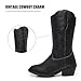 WOWHAH Kids Boys Girls Cowboy Boots, Cowgirl Boots for Girls Western Boots(Toddler/Little Kid/Big Kid)(WH808-Black-4)