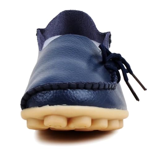 Image of Women's Leather Slipper Loafers Flat Shoes Slip-Ons