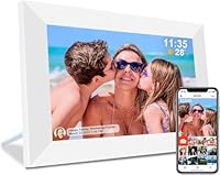 Frameo 10,1 Zoll Digitaler Bilderrahmen, Elektronischer Fotorahmen, WLAN-Digitaler Photo Frame, 32 GB Speicher, 1280x800 IPS-Display, Automatische Drehung, Wandmontierbar, Fotos/Videos teilen(Weiß)