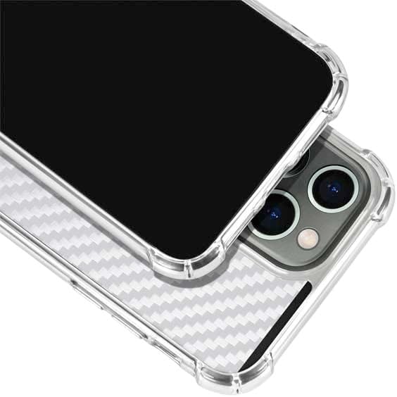 Skinit Clear Phone Case Compatible with iPhone 14 Pro Max - Skinit Originally Designed White Carbon Fiber Design
