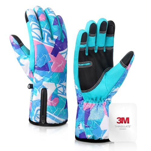krosa -20℉ Winter Gloves for Men Women & Kids Made with 3M Insulation, 5-Layer Waterproof Snow Ski Gloves, 10 Touchscreen Finger Cold Weather Gloves