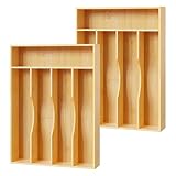 Bellsal Utensil Organizer 2 Pack 10 Inch Silverware Tray for Drawer Utensil Holder Cutlery Organizer