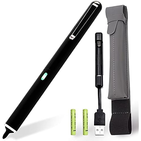 Letech+ Slim PRO Stylus Pen for iPad, iPad Pro, iPhone,Samsung Tablets,Most of iOS,Android Mobile Devices, PU Leather Carrying Case USB Charger Rechargeable Battery(SlimPro BLK ValuePack) Cover