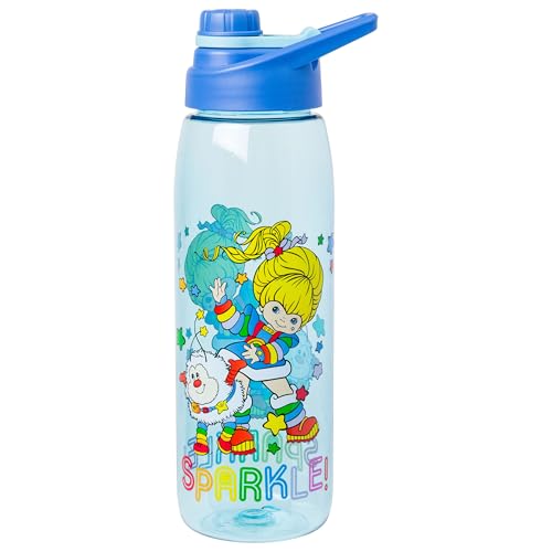 Silver Buffalo Rainbow Brite “Sparkle” Water Bottle with Screw Lid Featuring Rainbow Brite and Twink, 28 Ounces