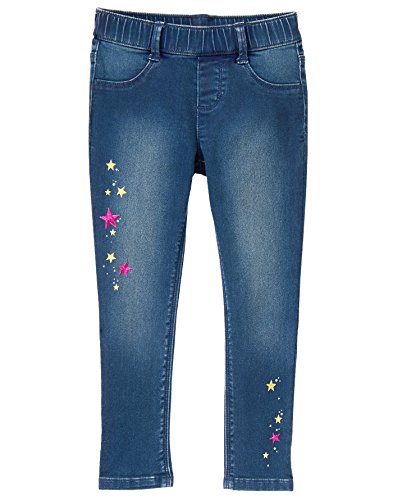 Gymboree Girls' Little Denim Pant with Glitter Artwork