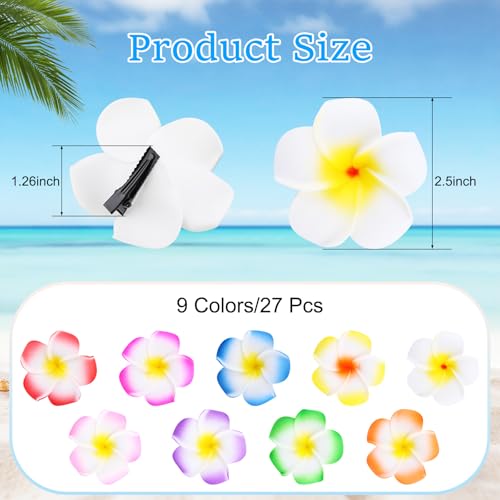 Pack de 27 Pinzas para el Cabello con Flores Tropicales Hawaianas de Espuma 2.5 Pulgadas para Fiestas y Regalos miniatura 2