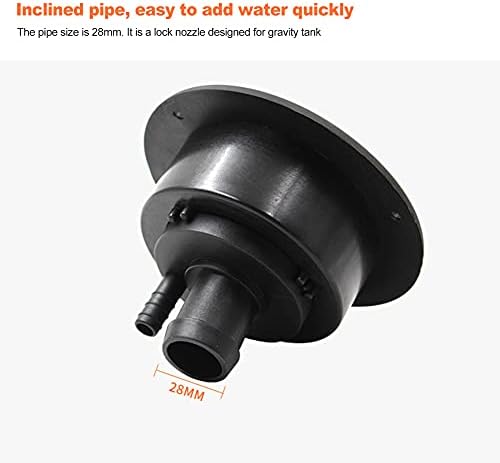 POHOVE RV Fresh Water Locking Cap Round Gravity Fresh Water Filling Hatch Inlet with 2 Keys Motorhome Locking Water Inlet Filler Cap for Camping Trailer Gravity RV(Black)