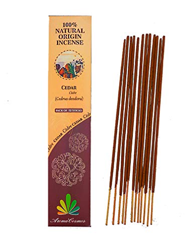 ** Bâtonnets d'encens Parfum Bois de Cèdre - 100% naturels certifié par ICEA (Italie) - Fabrication Traditionnelle - 12 bâtonnets Cover