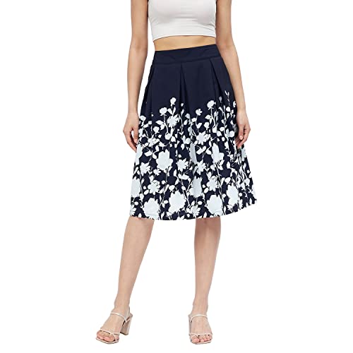 Image of Harpa Crepe Western Skirt Navy