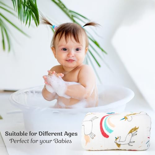 Image of Muslin Bath Towel for Babies - 6 Layer Premium Cotton, Super Soft, Breathable & Highly Absorbent, Gentle on Sensitive Skin for Kids Boys and Girls (105 * 50 CM, Unicorns)
