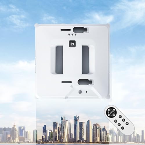 XARONF Robot for la Pulizia delle finestre, Pulizia del Vetro Quadrato Ultrasottile da 6,5 ​​cm con spruzzo d'Acqua su Entrambi i Lati, 3 modalità di Pulizia Automatica - Forte aspirazione da 3000 pa