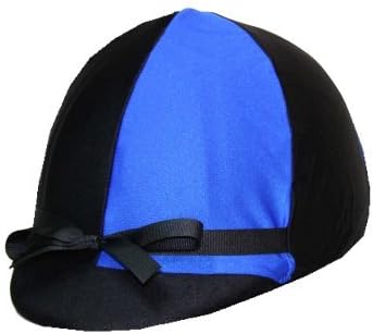 Equestrian Riding Helmet Cover - Royal Blue and Black