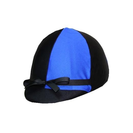 Equestrian Riding Helmet Cover - Royal Blue and Black