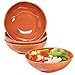 Bols Ronds en Céramique 700mL, Set de 4 Saladiers au Design Classique, Exquis Bol à Soupe pour 4 Personnes, Convient pour Micro-ondes / Four / Lave-vaisselle, Orange